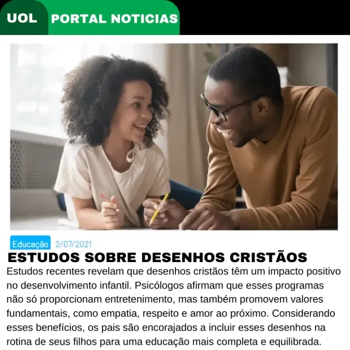 Notícia sobre a influência positiva de conteúdo cristão infantil